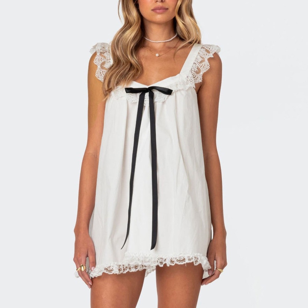 Edikted Rayne Lacey Babydoll Mini Dress NWOT